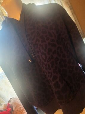 Nike Purple Leopard Print Pullover Hoodie